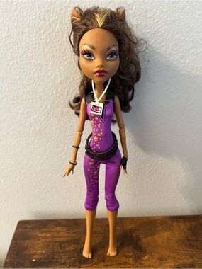 Monster High Clawdeen Wolf Doll G1 Music Festival 2012 Purple Jumpsuit